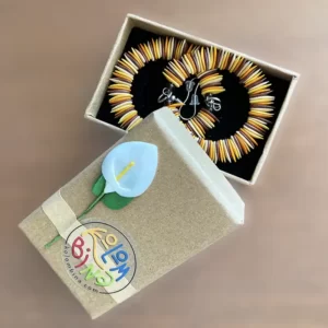 handcrafted artisan melon seed earrings