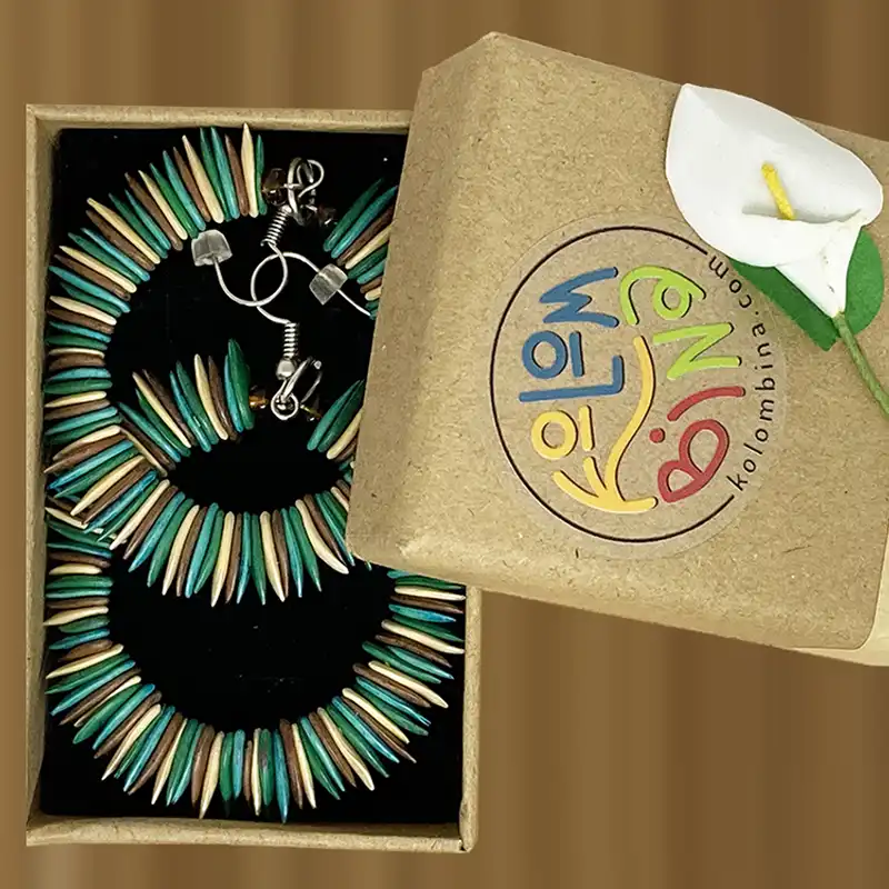 handcrafted artisan melon seed earrings